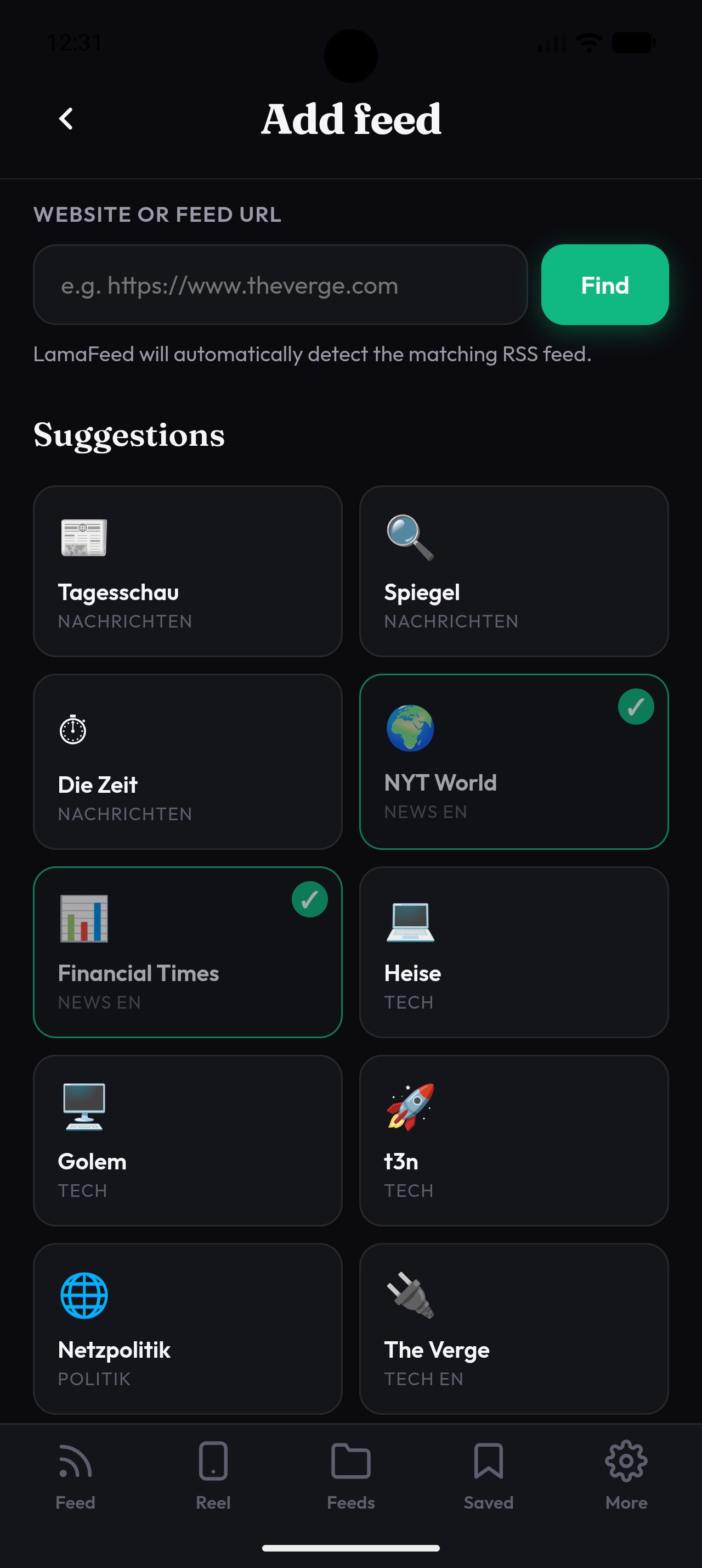 Add feed